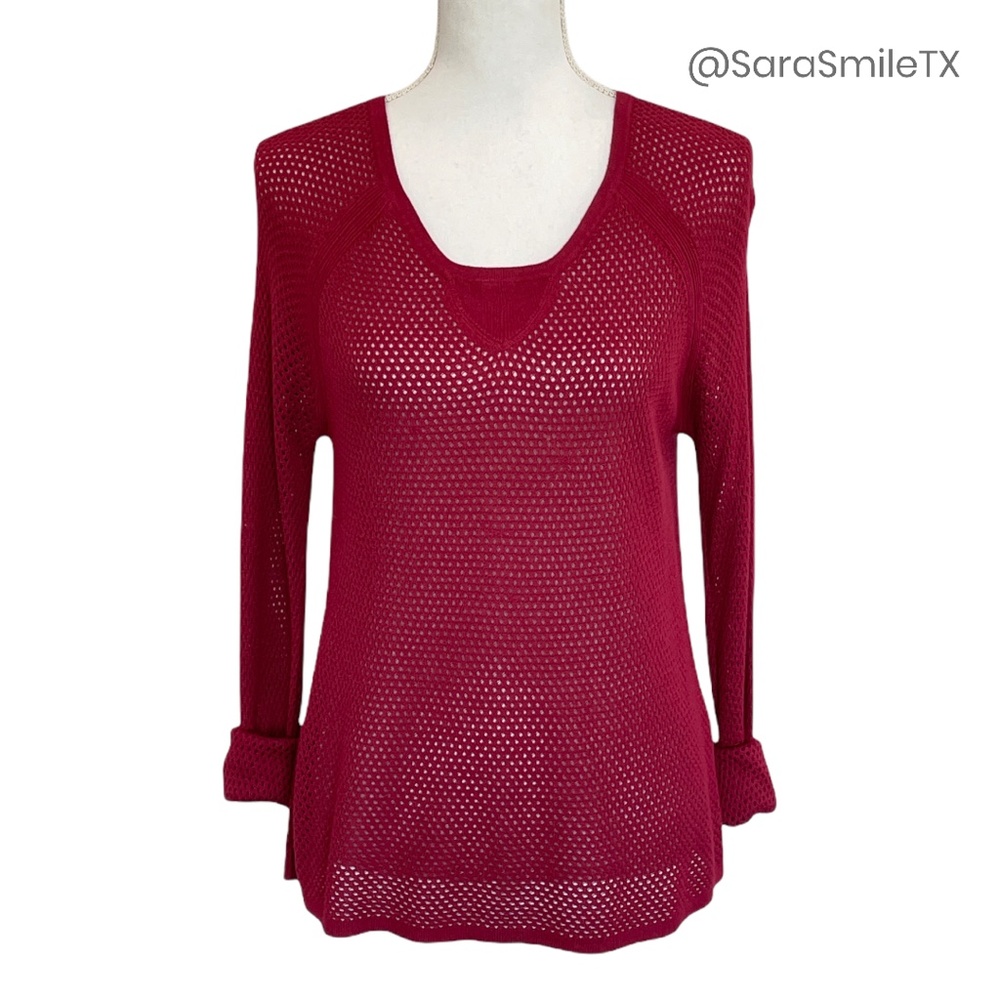 Rag & Bone - Katya - Cranberry Red Red Open Knit … - image 3